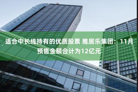 适合中长线持有的优质股票 雅居乐集团：11月预售金额合计为12亿元